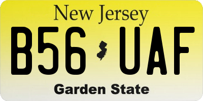 NJ license plate B56UAF