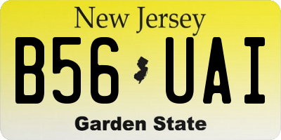 NJ license plate B56UAI