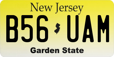 NJ license plate B56UAM