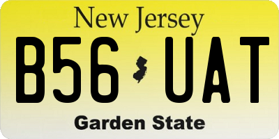 NJ license plate B56UAT