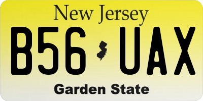 NJ license plate B56UAX
