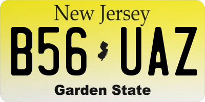 NJ license plate B56UAZ