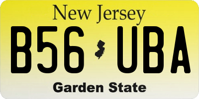 NJ license plate B56UBA