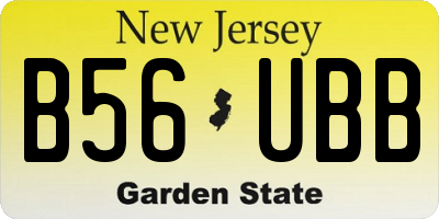 NJ license plate B56UBB