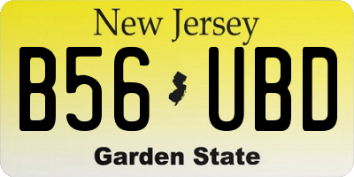 NJ license plate B56UBD