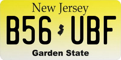 NJ license plate B56UBF
