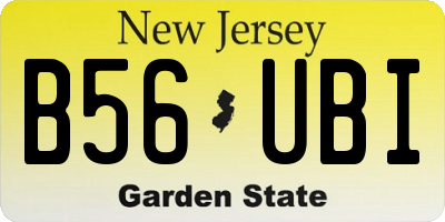 NJ license plate B56UBI