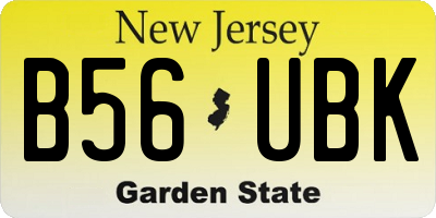 NJ license plate B56UBK