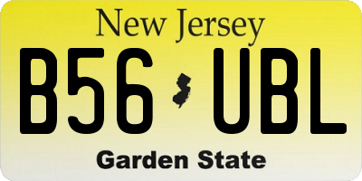 NJ license plate B56UBL