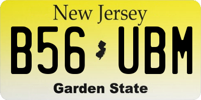 NJ license plate B56UBM
