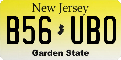 NJ license plate B56UBO