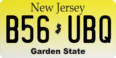 NJ license plate B56UBQ