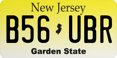 NJ license plate B56UBR