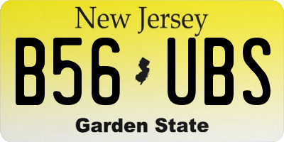 NJ license plate B56UBS