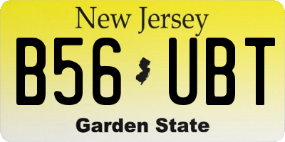 NJ license plate B56UBT