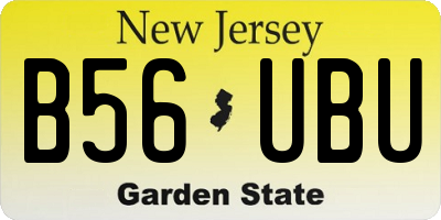 NJ license plate B56UBU
