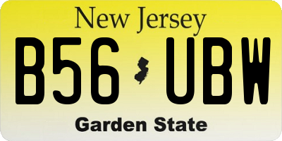 NJ license plate B56UBW