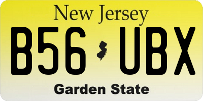 NJ license plate B56UBX