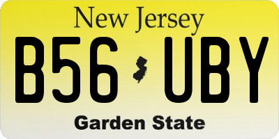 NJ license plate B56UBY