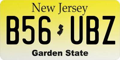 NJ license plate B56UBZ