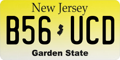NJ license plate B56UCD