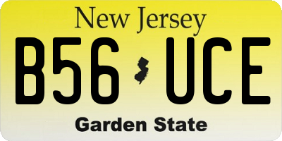 NJ license plate B56UCE