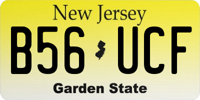 NJ license plate B56UCF