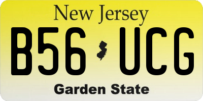 NJ license plate B56UCG