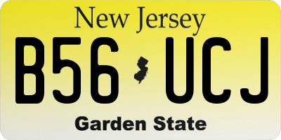 NJ license plate B56UCJ