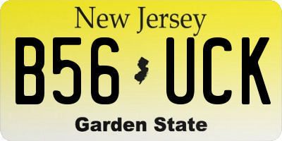 NJ license plate B56UCK