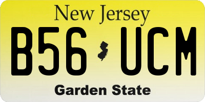 NJ license plate B56UCM