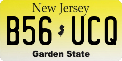 NJ license plate B56UCQ
