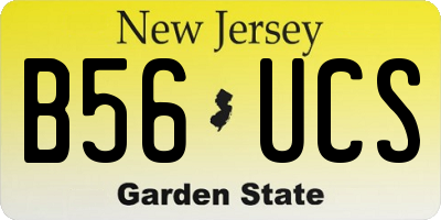 NJ license plate B56UCS