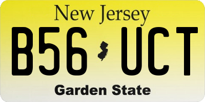 NJ license plate B56UCT
