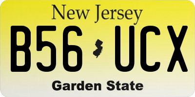 NJ license plate B56UCX