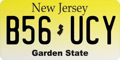 NJ license plate B56UCY