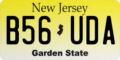 NJ license plate B56UDA
