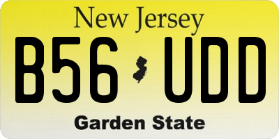 NJ license plate B56UDD