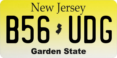 NJ license plate B56UDG