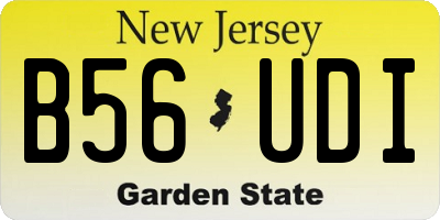 NJ license plate B56UDI