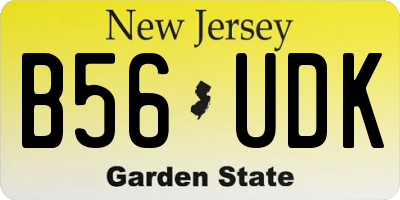 NJ license plate B56UDK