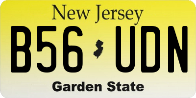 NJ license plate B56UDN