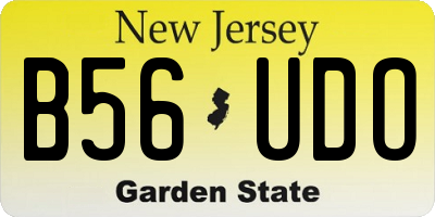 NJ license plate B56UDO