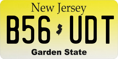 NJ license plate B56UDT
