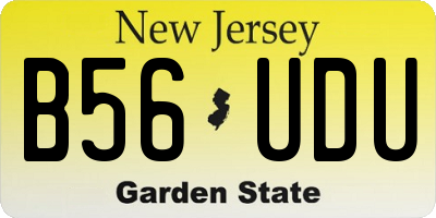 NJ license plate B56UDU