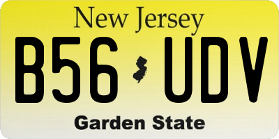 NJ license plate B56UDV