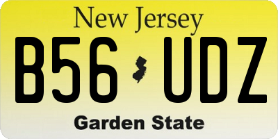NJ license plate B56UDZ