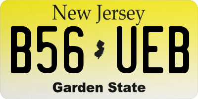 NJ license plate B56UEB