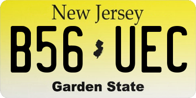 NJ license plate B56UEC