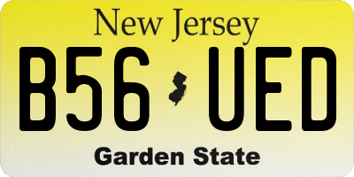 NJ license plate B56UED